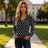 Damen Retro Bedruckte Baumwollähnliche Bluse für Lässige Tägliche Kleidung