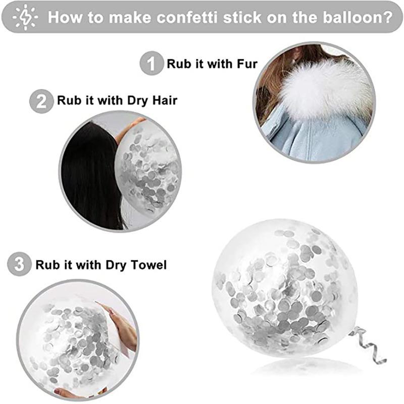Silver White  Balloon Garland Arch Kit Metallic Confetti Globos Wedding Baby Shower Birthday Party Decorations Supplies