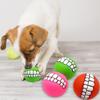 Haustier-Kauball, Zahnreinigung, integrierte Pfeife, bissfest, interaktives Spielvergnügen, quietschendes Hundespielzeug