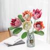 Fake Flower Decoration Soft Fake King Protea Artificial Thistle Flower Flocking Simulation Flower For Bouquet Decoration Home
