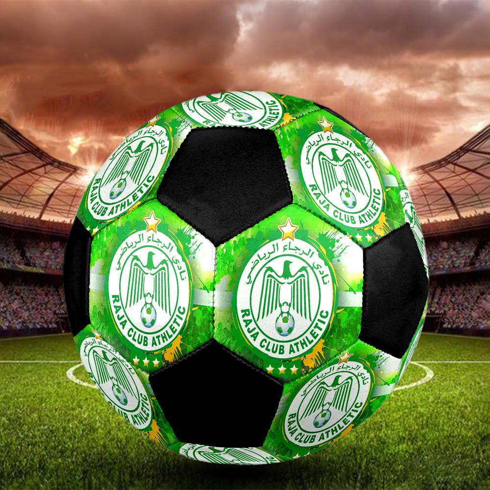 SIZE 5 Raja Casablanca Soccer Ball Colorful All Ages Machine Stitched PVC Competition Ready Durable High-Bounce