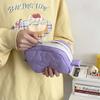 Ins Cute Fabric Pouch Bags Candy Color Cosmetic Bag for Women Girls Airpods Stationery Pencil Zipper Jewelry Kawaii Makeup Pouch