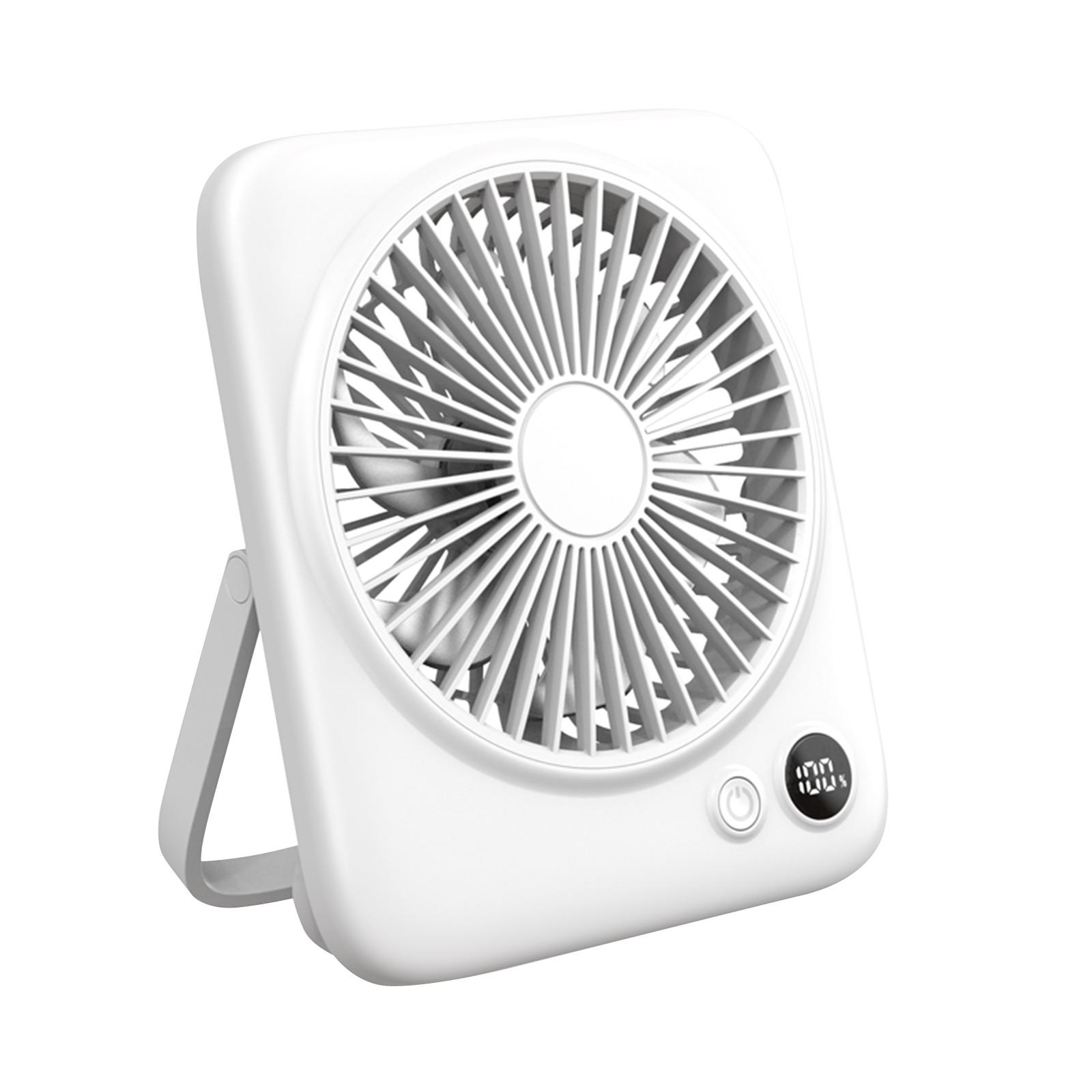 

Portable USB Rechargeable Desktop Fan Foldable Design with Digital Display Adjustable Speed Settings Quiet Operation for Home Office Travel One Size білий