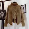 Autumn/Winter Korean Loose High Neck Pullover Sweater for Female studentsShort Thick Woolen Jacket with Increased Thickness