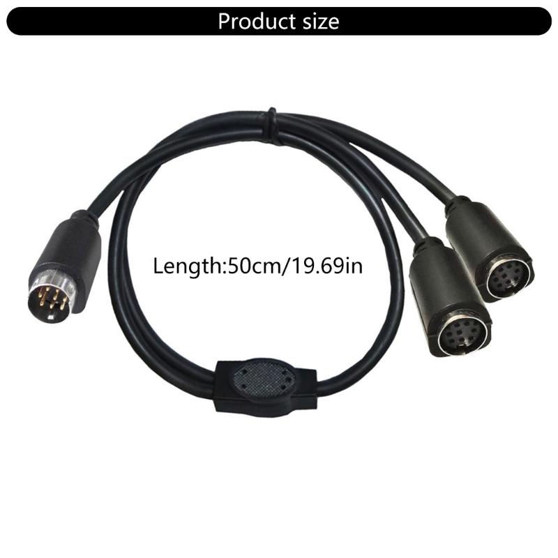 Mini Din 8-Pin Splitter Y Adapter Cable Mini Din 8 Cored Auditory/Video Cable S-Video Set-Top Box Cord 50CM