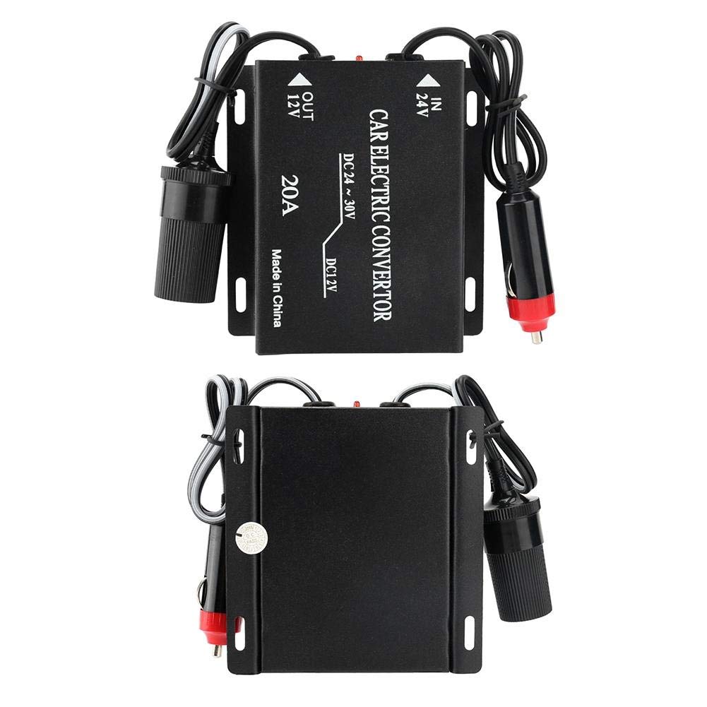 Aramox Step Down Transformer, 20A 24V To Car Power Converter Buck Transformer Cigarette Lighter Type DC-DC Converter