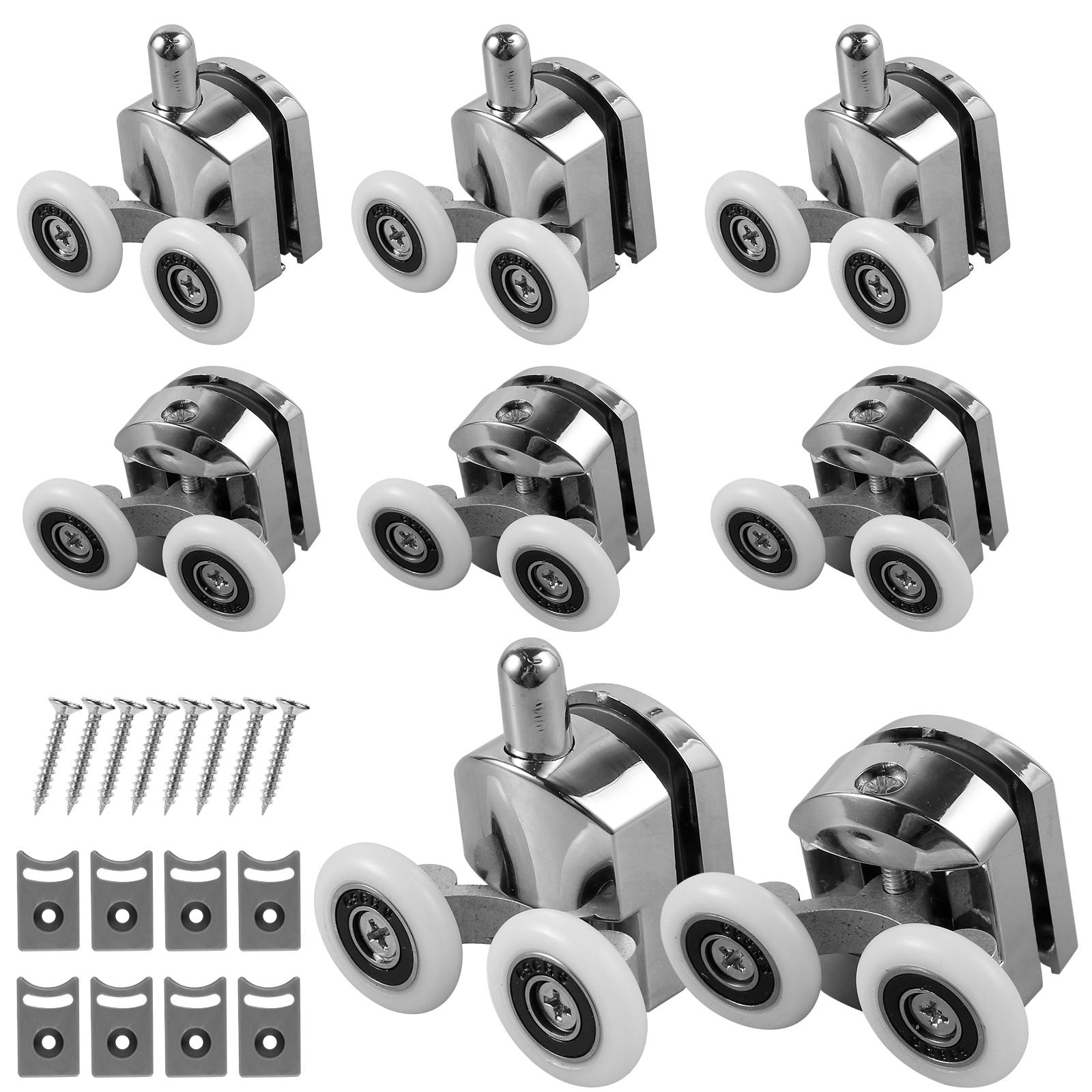 

23mm Shower Door Rollers Zinc Alloy Shower Door Wheels Curved Shower Rollers with Anti-Collision Block Bathroom Door Accessories