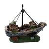 Wreck Sunk Ship Aquarium Ornament Sailing Boat Destroyer Fish Tank Cave Decor