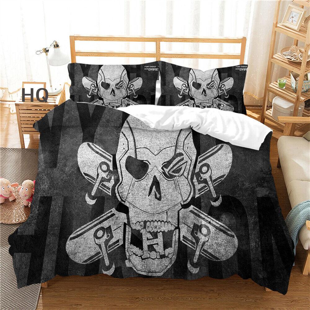 3D Skull Duvet Cover Youth Comforter Cover Home Textiles Bedding Set Pillowcase