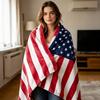 Фланелева ковдра з прапором США, м'яка патріотична плюшева ковдра-плед, ковдра зі зірками та смугами США, подарунок для ветеранів, для дивана, декору до 4 липня