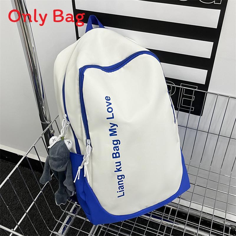 University Student Letter Backpack Large Capacity Nylon Waterproof For Daily Use