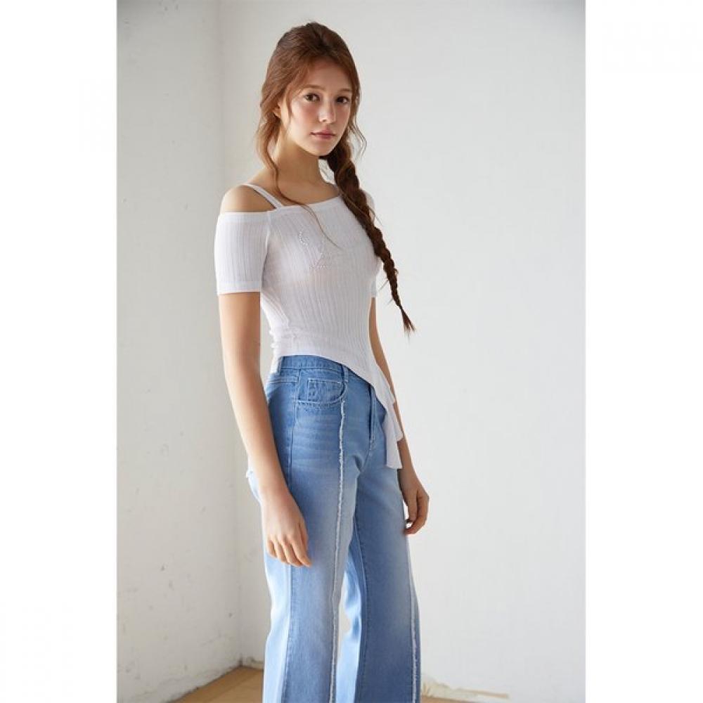 EgoisT Unbalance One Shoulder LeTTering T shirT  es2oTh14 