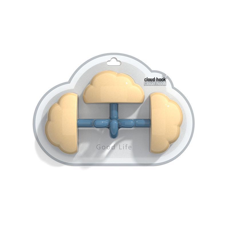 Yellow Cloud Adhesive Wall Hook: Cute, Creative, Seamless Design for Bathroom & Kitchen - No Drilling Needed