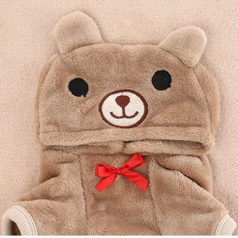 Autumn and Winter Teddy Vip Small and Medium-sized Pet Clothing Thickened Love Bear Four-legged Hedging