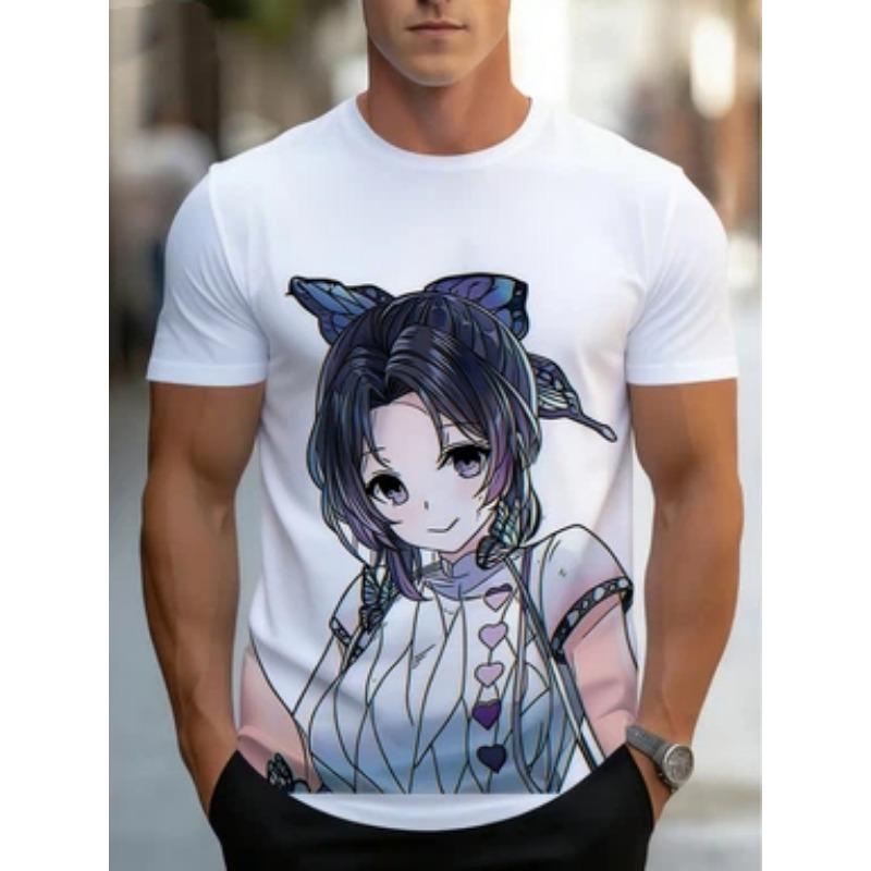 Men's soft and breathable anime T-shirt - casual short-sleeved crew neck shirt, the first choice of anime clothing for teenagers