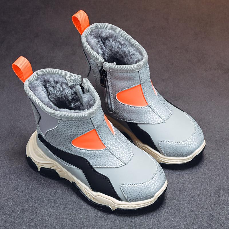 Children's Cotton Boots Winter New Boys' Shoes Snow Boots Girls Fleece Thickened Cotton Shoes Warm Winter Shoes Tide