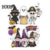Reusable Holiday Window Sticker Static Glass Sticker, No Residue Clings, Festive Decal with Halloween Dwarf Wizards Black Cats Ghosts Skeletons