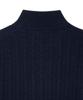 POLO RALPH LAUREN Cable Knit Wool Cotton Zipper Sweater - Blue