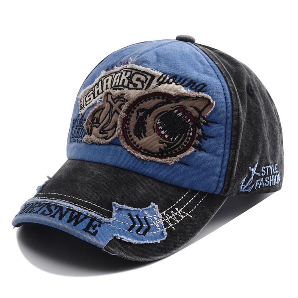 New Designer Vintage Shark Hat Embroidery Snapback Baseball Cap Casquette Homme Hip Hop Casual Visor Hats For Women Men