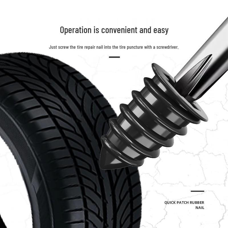 Universal Quick Repair Rubber Nails for Electric Car, Motorcycle, and Tricycle Tires - Non-Destructive and Vacuum-Compatible.