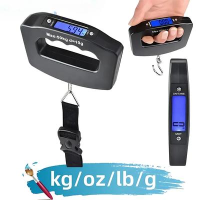 50kg Digitale Gepäckwaage Tragbare Kofferwaage Handliche Elektronische Waagen Hintergrundbeleuchtung Digitalanzeige Reisezubehör