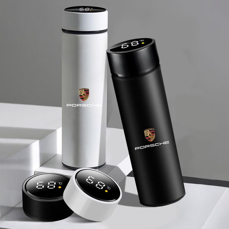 Car Smart Thermos Bottle With Temperature Display Coffee Cup For Porsche Boxster Cayenne Panamera Macan Cayman 911 918 996 917 991