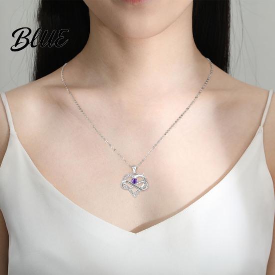 Love Message Necklace Heart for Women Romantic I You Forever
