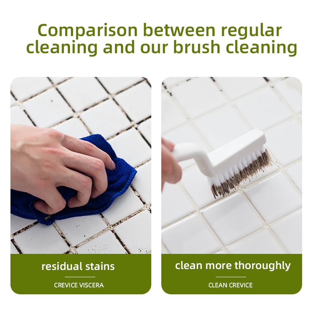 Ergonomic Non-Scratch Plastic Handle Cleaning Brush PP Soft Bristle Bathroom Gap Kitchen Crevice Multi-Purpose Scrub Brush