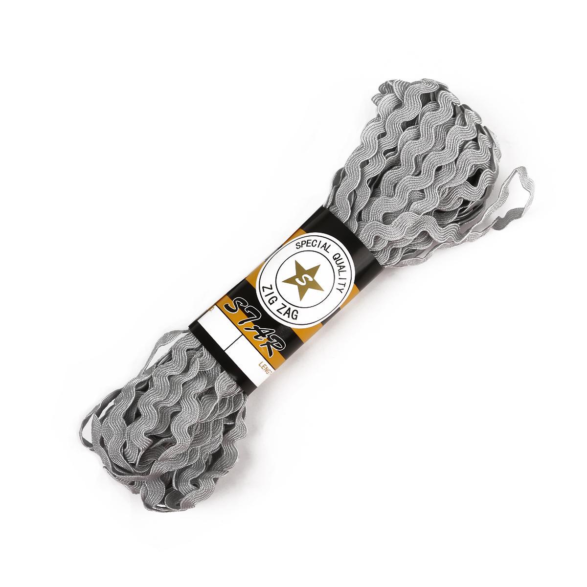 

Зигзагообразные цветные резинки для рукоделия, ширина 8мм серый