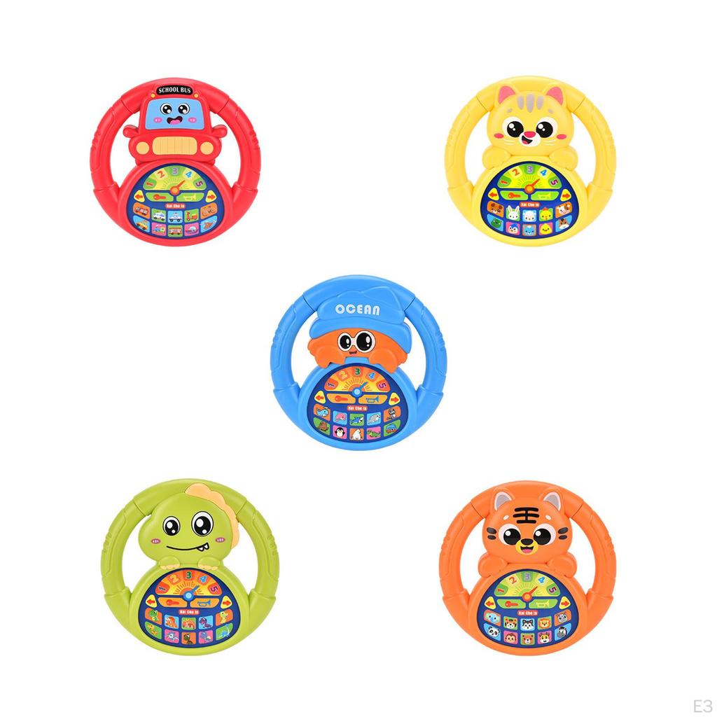 Kids Steering Wheel Toy Early Educational Game Portable Funny Cute Simulated Driving Controller for