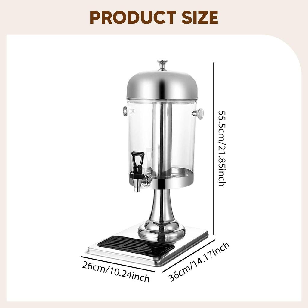 Beverage Dispenser Water Kettle Stainless Steel Clear Bottle Pot Water Jar Drink Dispenser for Holidays Parties Barbecues Tea