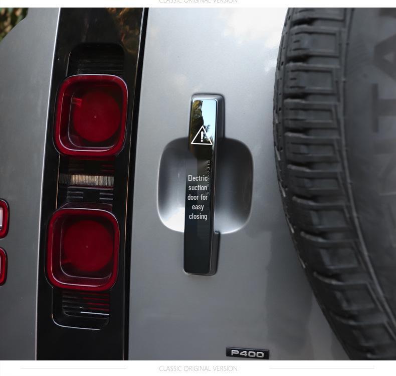 Land Rover Defender 2020-2025 Electric Soft Tailgate Warning & Handle Reminder Sticker for 90/110/130 Models