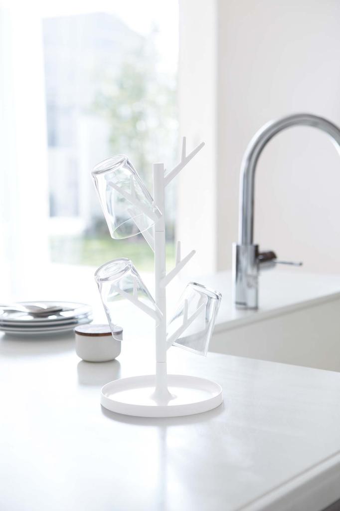 Yamazaki Glass Stand Branch White 7988