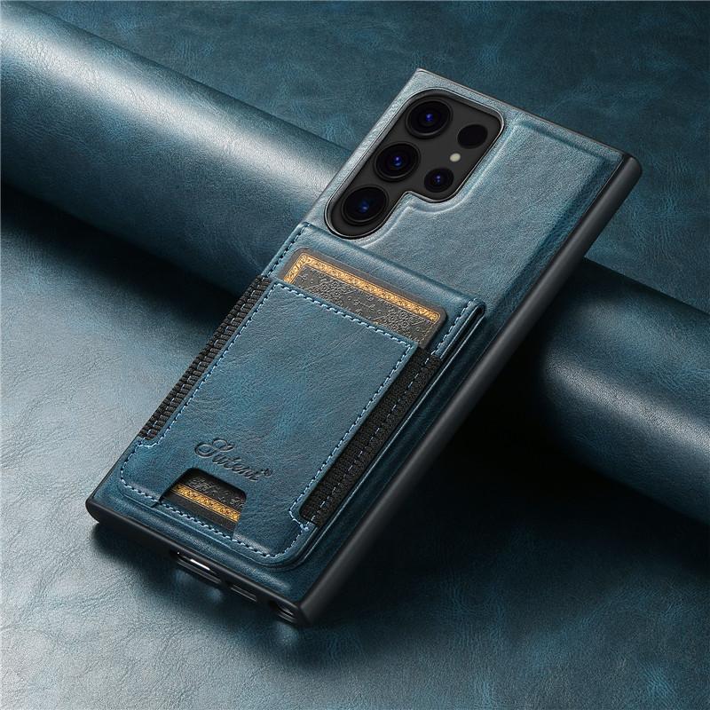 EUCAGR Luxury Magsafe Magnetic Wallet Leather Phone Case For Samsung S24 S23 S22 Plus Ultra Note 20 Ultra Card Holder Cover