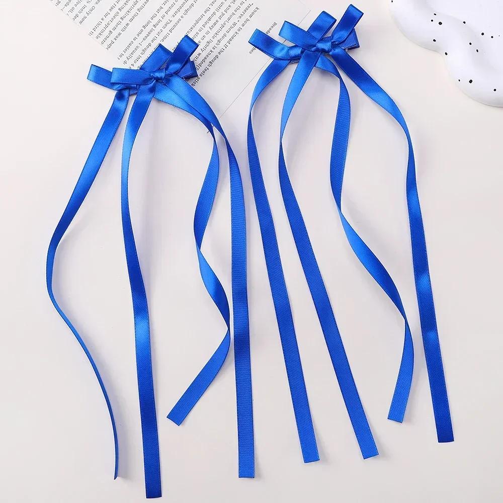 2 Pcs Fabric Hair Bow Hairpin for Women Girls Ribbon Hair Clips Headwear Black White Bow Top Clip Female Hair Accessories