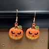 Whimsical Bat Pumpkin Cartoon Dangle Earrings Lightweight Alloy Design For Halloween Party Costume Accessories