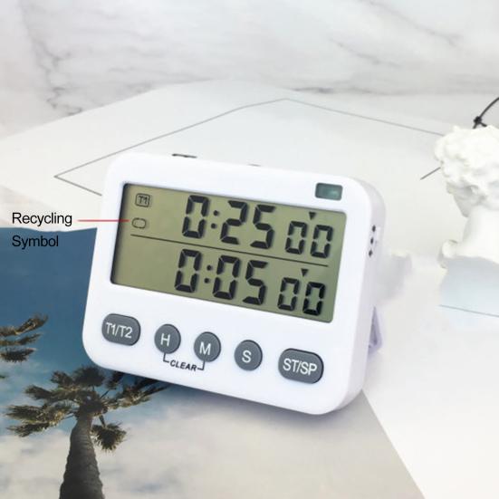 Dobbel digital timer Praktisk batteridrevet timer Minnefunksjon Tidsstyringsverktøy for hjemmekjøkken Robust