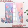 2D Flat Printing 2pcs Window Curtains Beautiful Butterflies Sky Pastel Fantasy Digital Printed Polyester Drapes Holiday