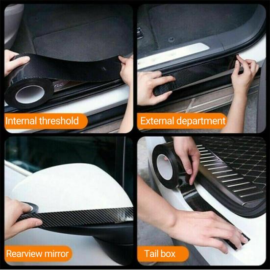 Strip Sticker Wear-resistant High Temperature Resistant Carbon Fiber Pattern Car Outside Door Scuff