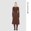 ELLASSAY Elegant Wool Cashmere Knit Midi Dress