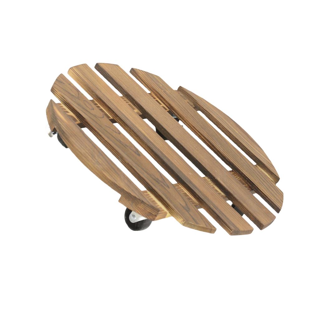 Rolling Wood Planter Potted Plant Stand with Wheels Flower Pots Rack Indoor Outdoor Planter Trolleys Rolling Tray Garden