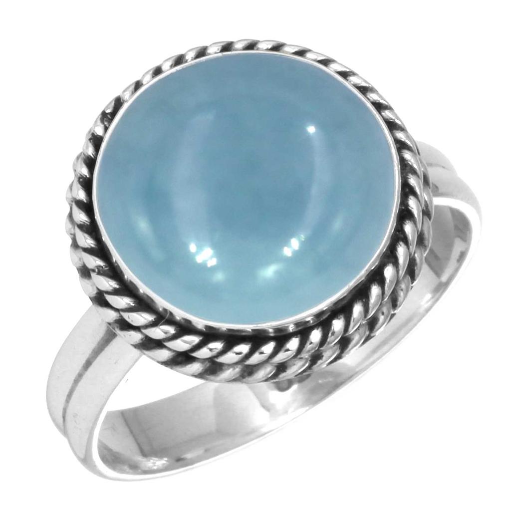 925 Sterling Silver Ring Women Gemstone Handmade Jewelry Wedding Gift Amazonite Angelite Blue Opal Botswana Agate Mohave Azurite Chrysocolla Fashion