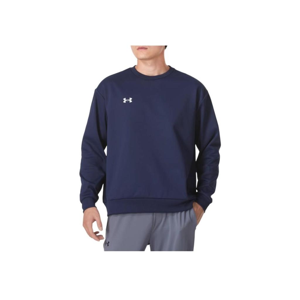 Under Armour Logo Round Neck Pullover Sports Long Sleeve Sweatshirt Unisex sweatshirt Navy-Blue 24600305-409