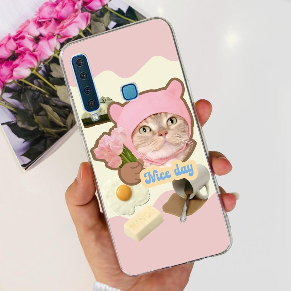 For Samsung Galaxy A9 2018 Case A920 SM-A920F Silicone Cover Popular Flower Clear TPU Soft Phone Case For Samsung A9 2018 Bumper