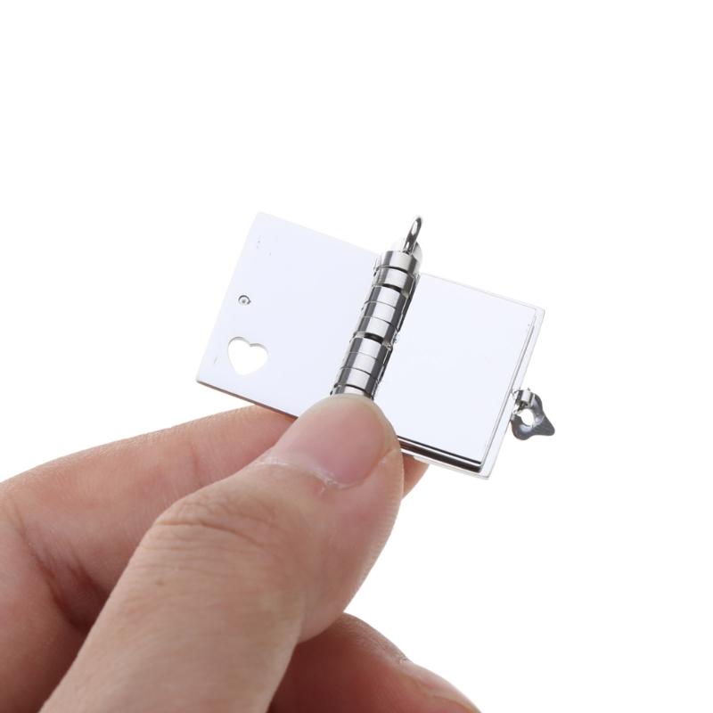 Pusty Otwierany Naszyjnik Książka Stal Nierdzewna Medalion na Zdjęcie Łańcuszek na Szyję dla Mężczyzn Kobiet Prezent dla Pary DIY Akcesoria do Biżuterii