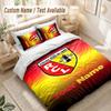 Custom Name Bedding Set 3 Piecesracing Club De Lens Print Duvet Cover + 2 Pillowcases Soft Bed Decor