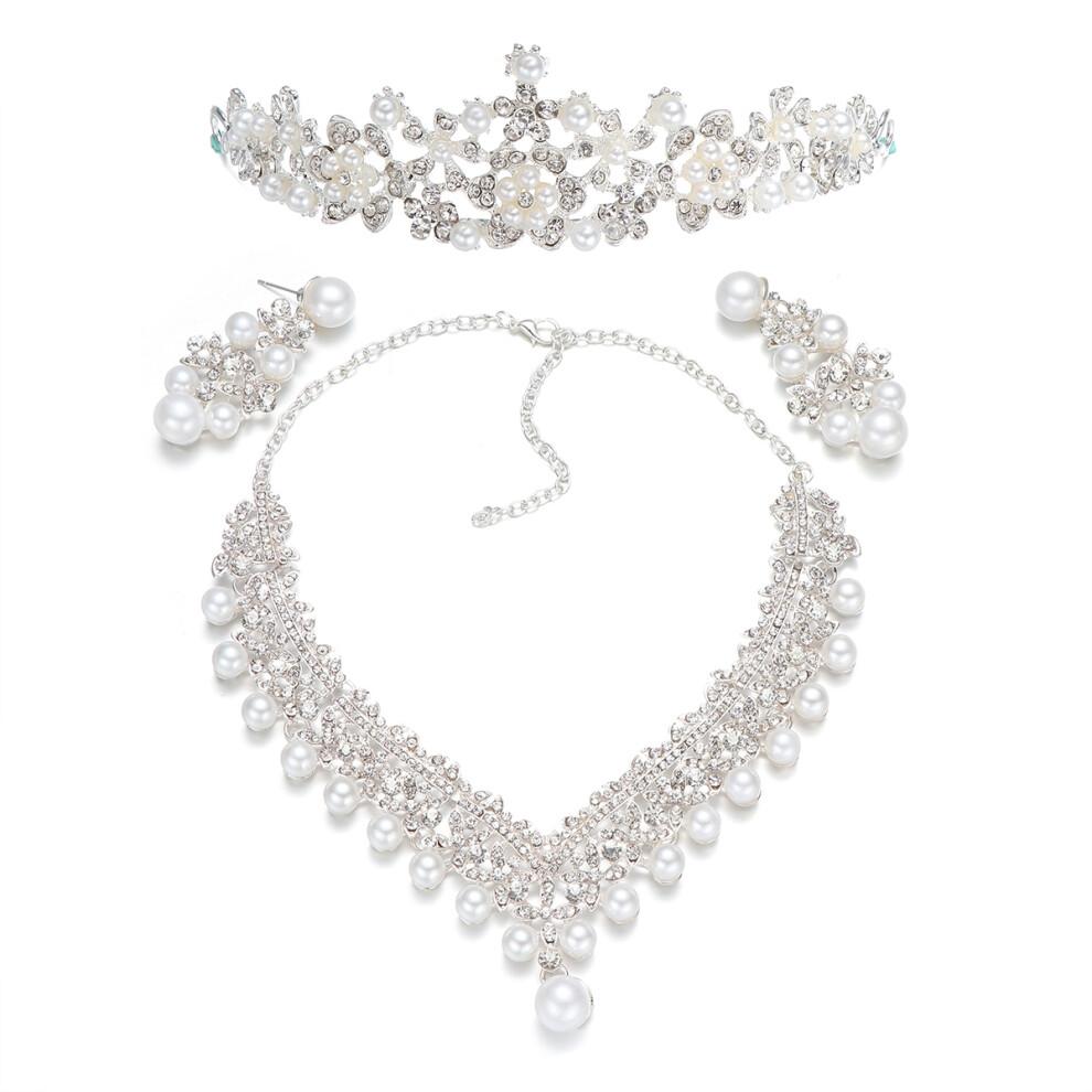 Rhinestone Crown Jewelry Set 1 Set