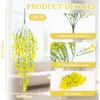 Thanksgiving Artificial Hanging Flowers for Outdoors Yellow Fake Winter Jasmine Vines, Small Wild Flowers for Wall Shelf Living Room Balcony Garden