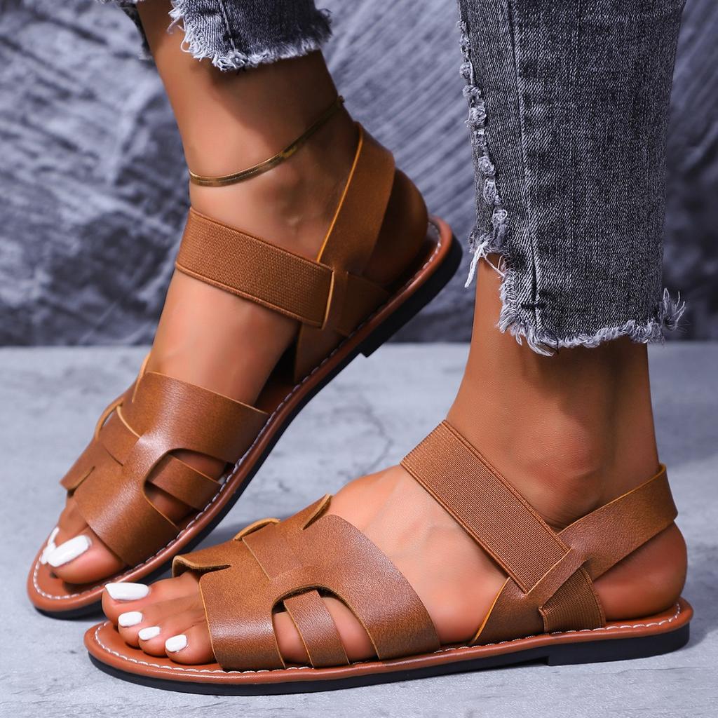 22 summer new sandals large size Roman sandals cross strap flat sandals