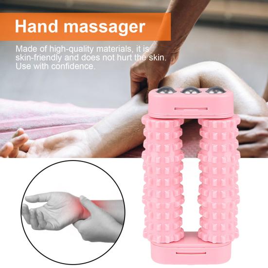 Hand Massager with Steel Ball Physical Therapy Trigger Point Deep Tissue Massager Portable Travel Massage Roller Spiky Grippie Stim Fidget Toy